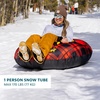 image:imageYukon Charlies Hammerhead Pro HD Sled  Single Rider Speed and Steering Control 52inch x 22inch amp Timber Tube Snow Sled with Durable Fabric Shell  Red Plaid