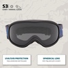 image:imageYukon Charlies Powder Hound Kids Snow Goggles  Spherical Lens Ski Goggles for Young Skiers  CrystalClear View amp Secure FitPowderhound Geo Frost  Vlt 118